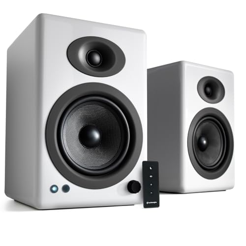 Audioengine A5+ Powered Bookshelf Speakers – 150W High-Fidelity Studio Monitors for Music, Gaming, Turntables & Home Theater