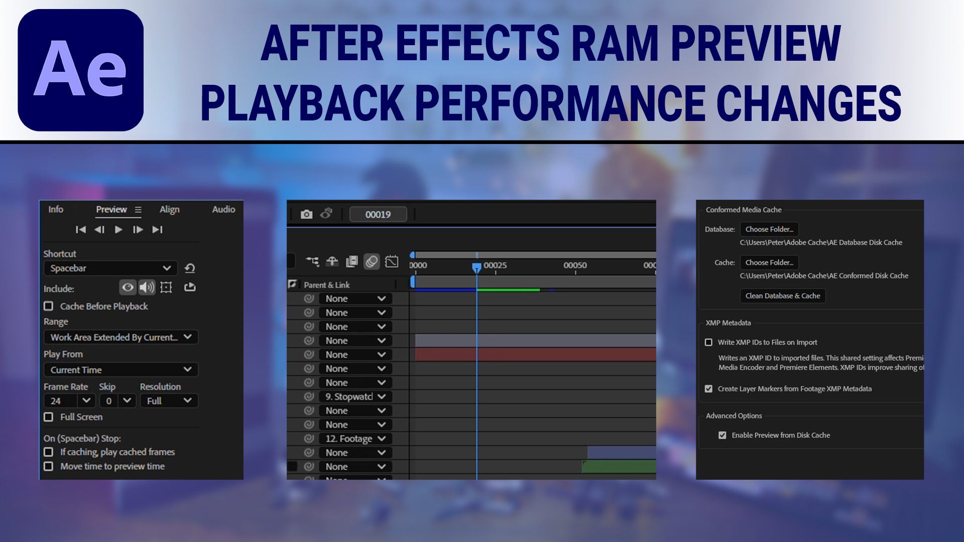 Feature Image for AE RAM Preview Playback Performance Changes Blog