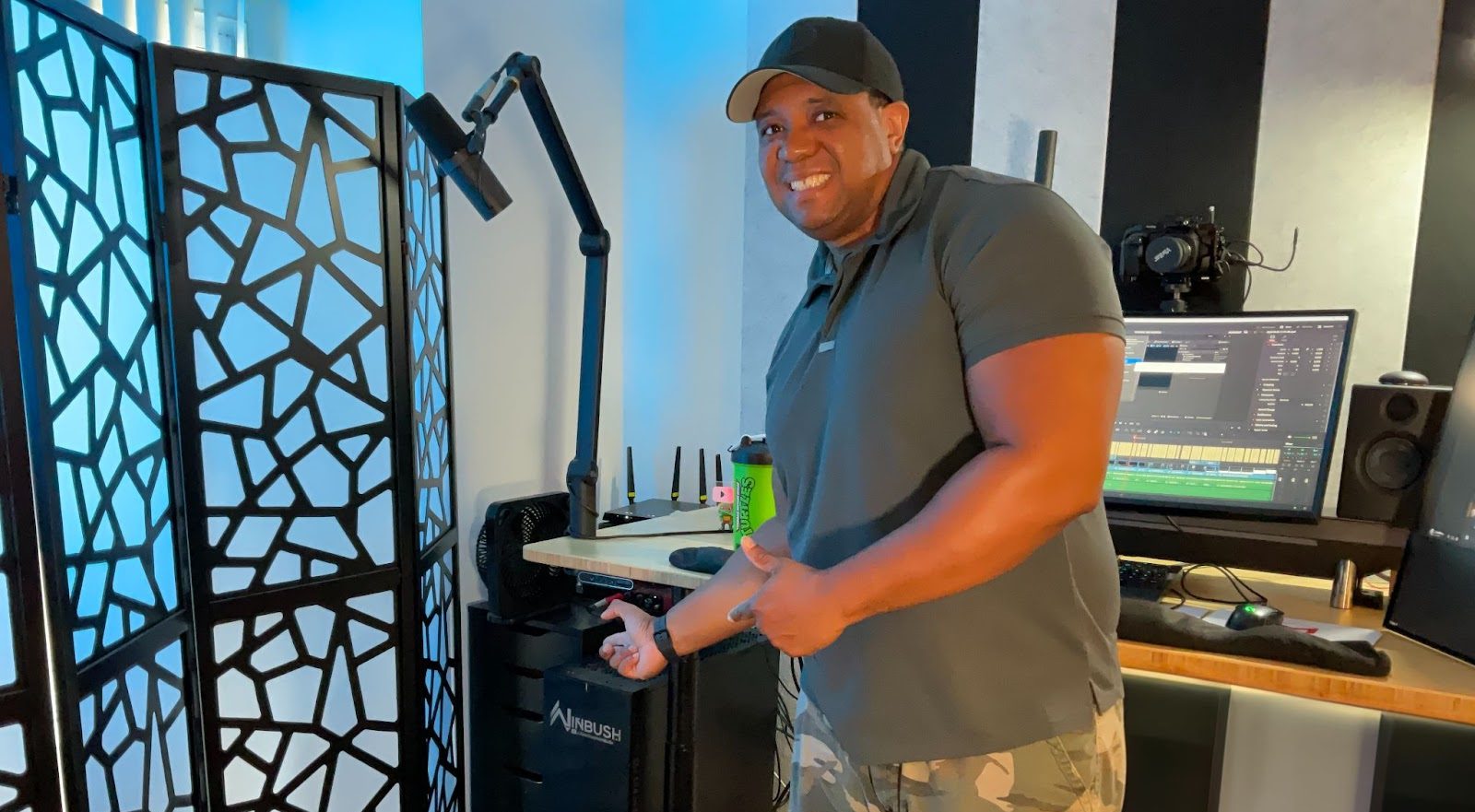 Jonathan with his computer