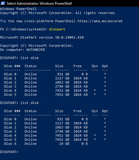 list of drives in system