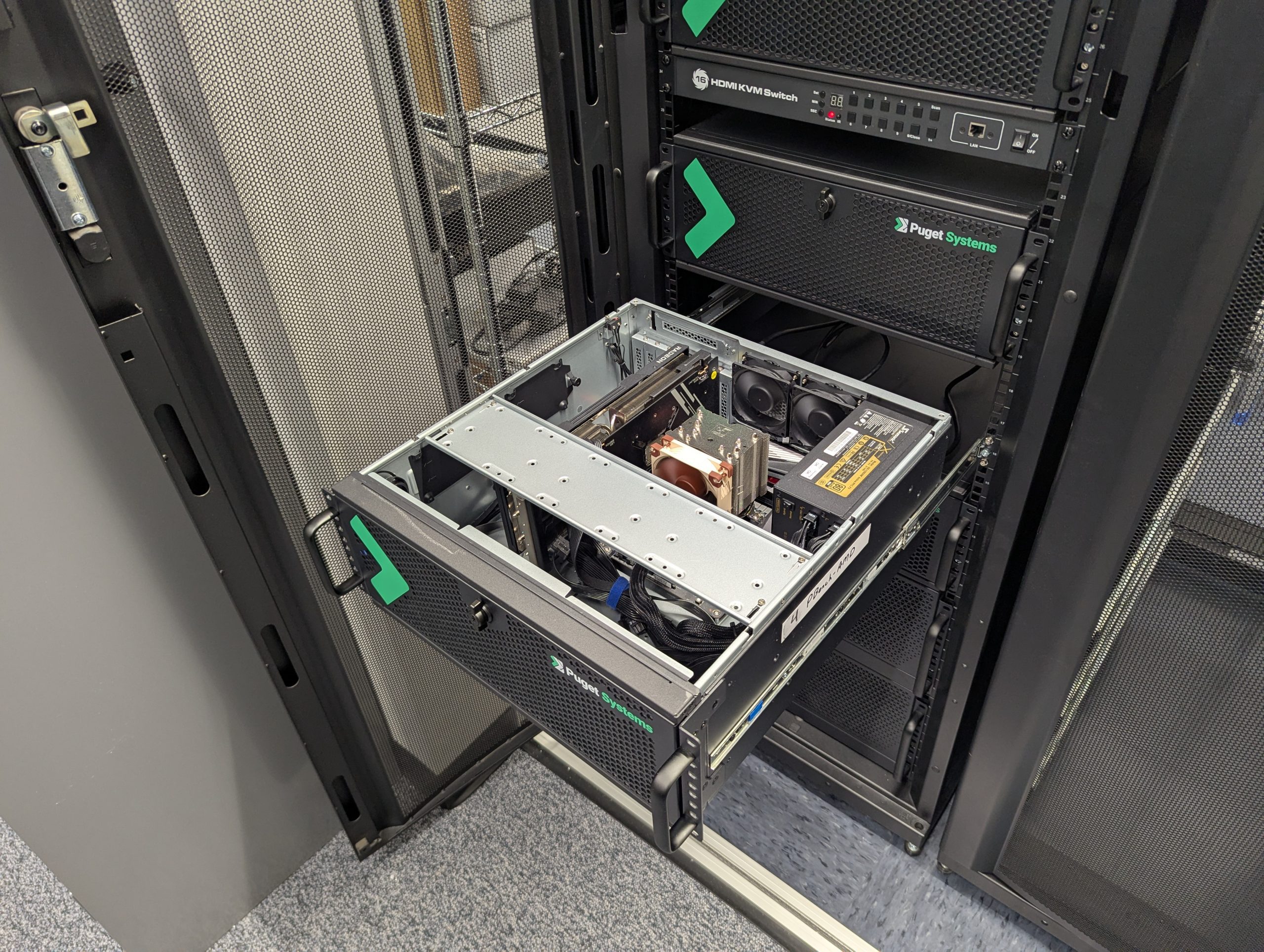 Employee and Puget Bench dev workstations rackstation pullout