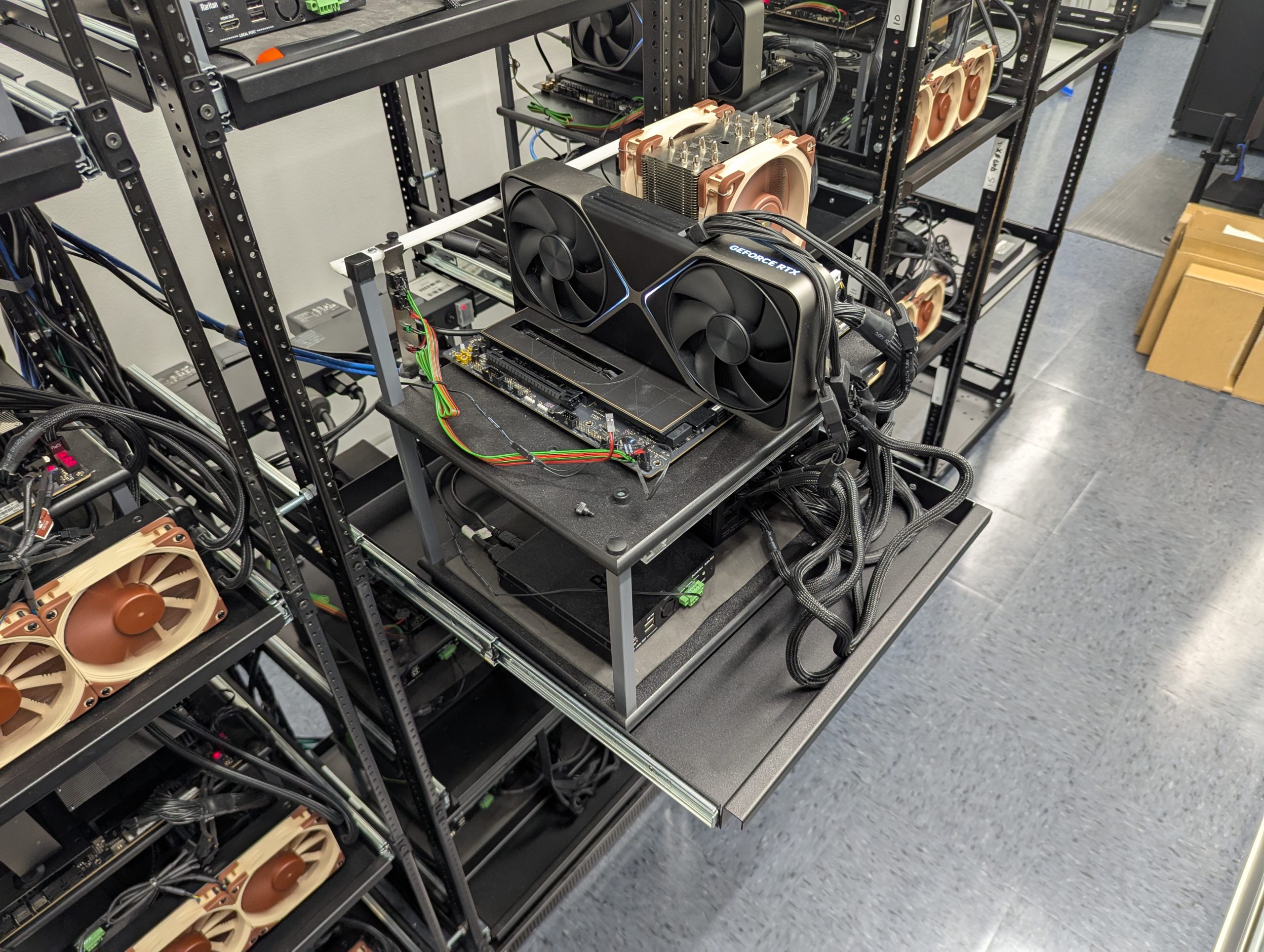 Labs test bed pull out tray