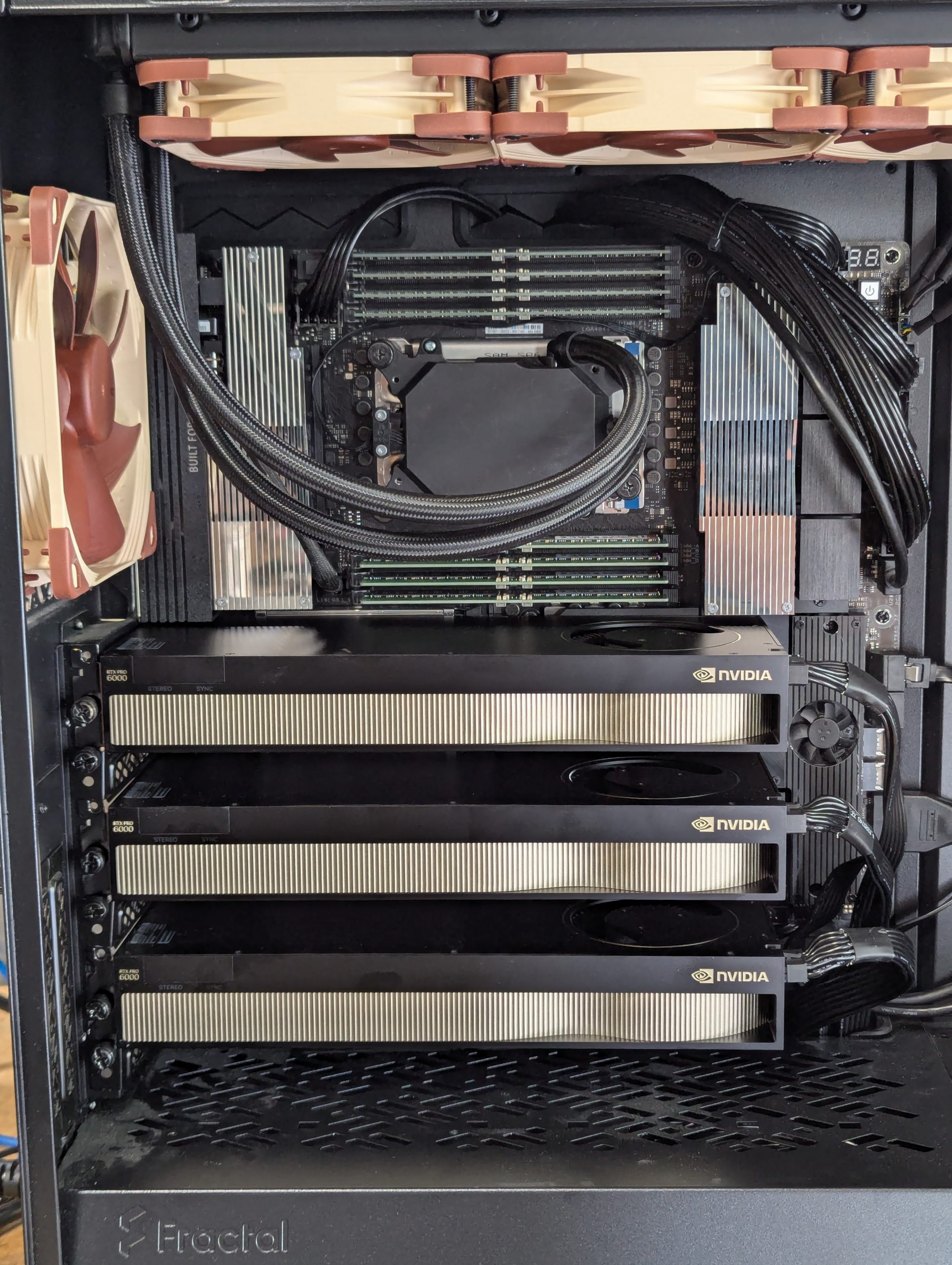 ideal configuration for 3 RTX PRO 6000 Max-Q leaving one space between cards