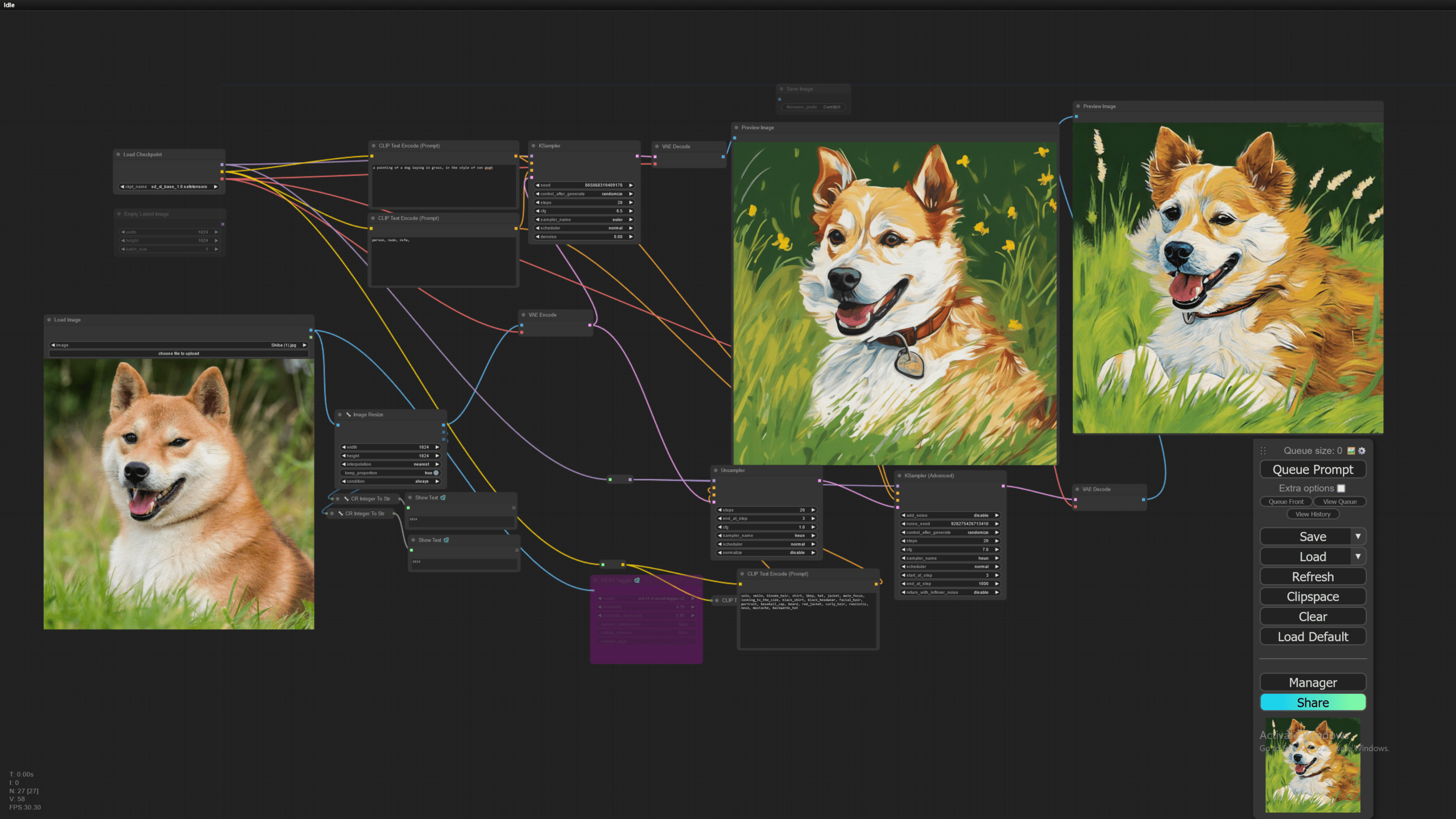 Screenshot of the ComfyUI application