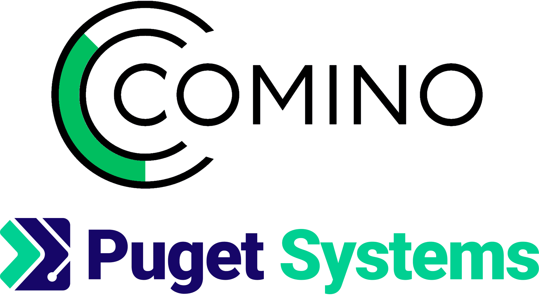 Comino and Puget Systems Logos