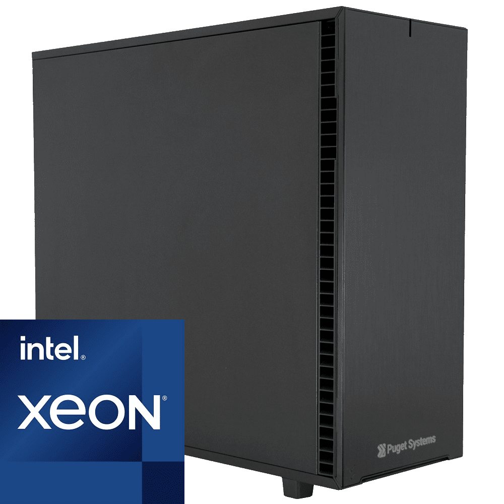 Fractal Design Define 7 XL chassis overlaid with Intel Xeon logo