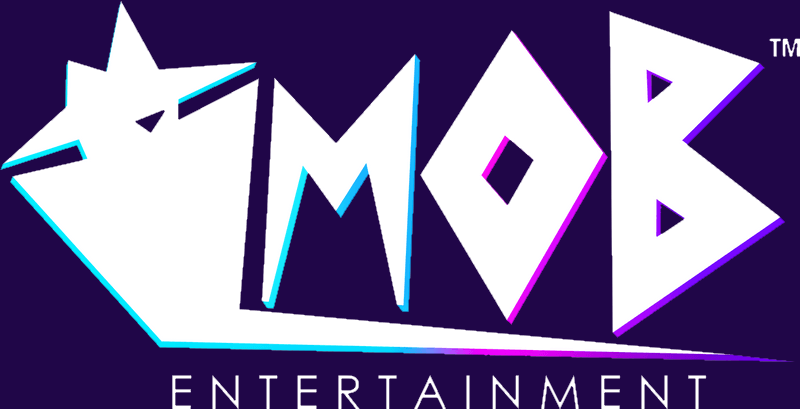 Mob Entertainment Logo on Purple Background