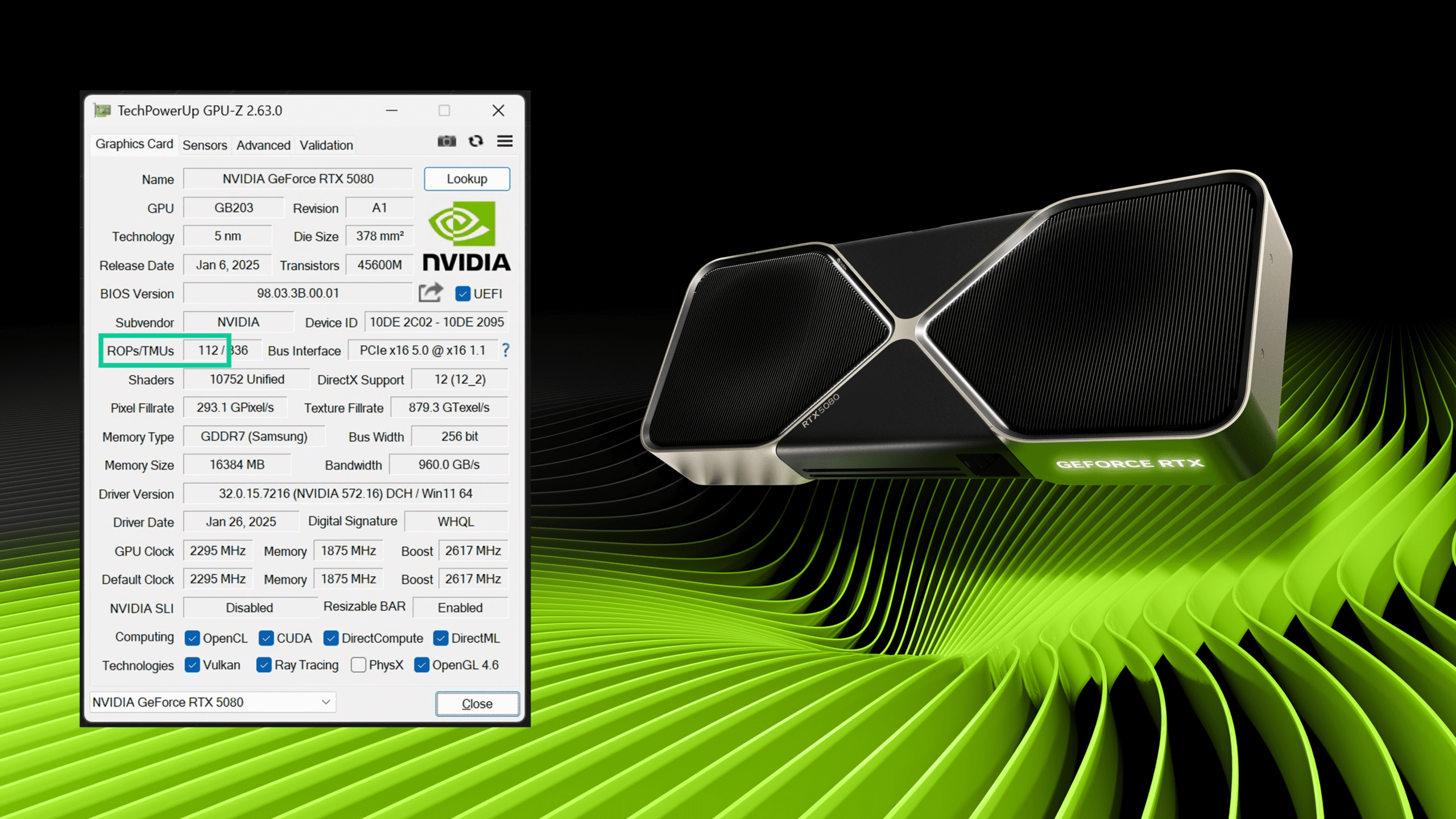 NVIDIA GeForce RTX 5080 ROPs Featured Image