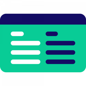 Icon representing text on a screen in Puget brand colors