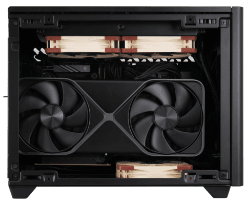 Cooler Master NR200P V2 Chassis Interior with Video Card from the Side