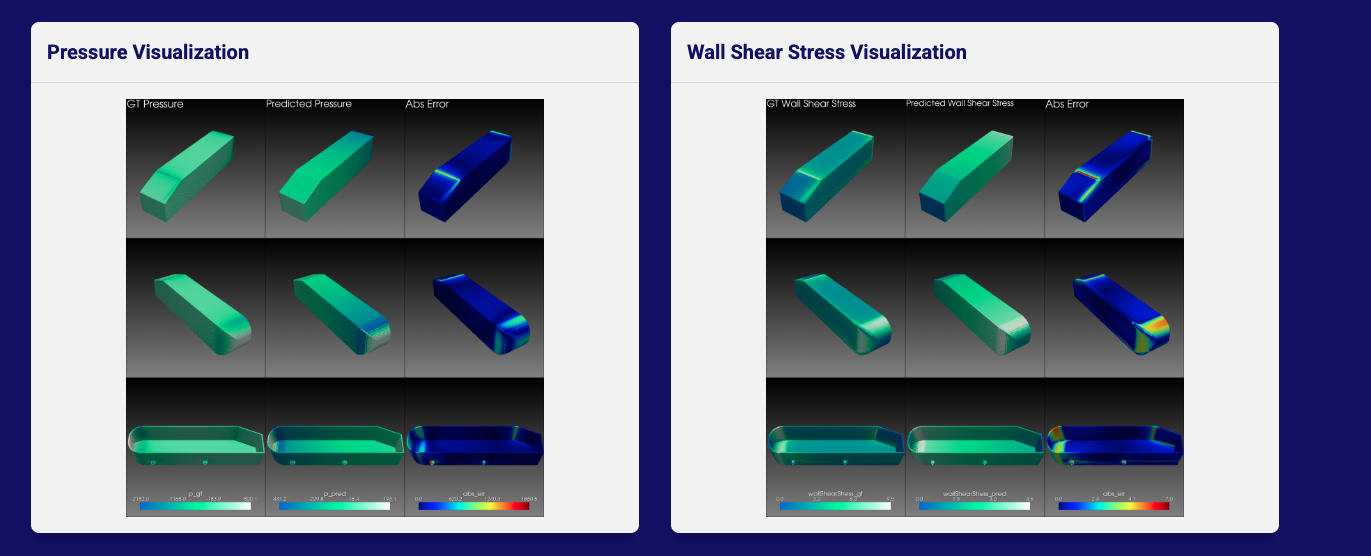 Screenshot of Real-time Visualization of Pressure and Shear Stress